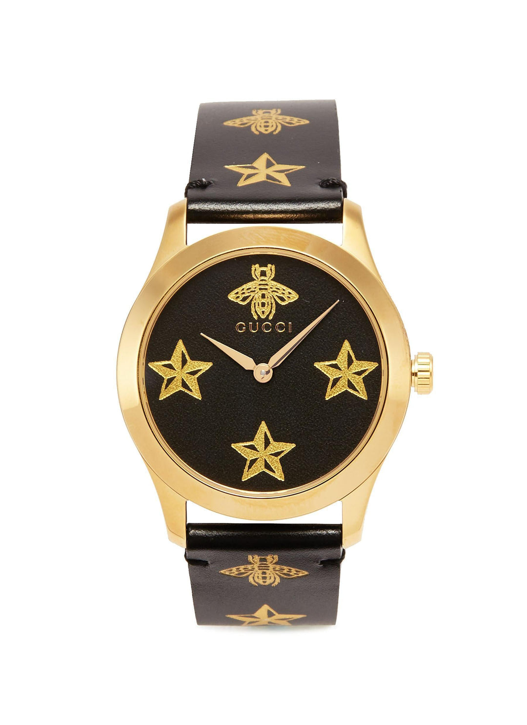 'G-Timeless' Bee Star Print 38mm Watch - Gucci - Metallic - ModeMagneet