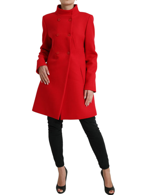 Liu Jo Eleganter roter zweireihiger langer Mantel