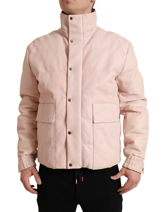Dolce & Gabbana Chic Pink Puffer Jacket with Sleek Design