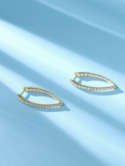 18K yellow earrings,Irregular shape earrings/hoop earrings - ModeMagneet