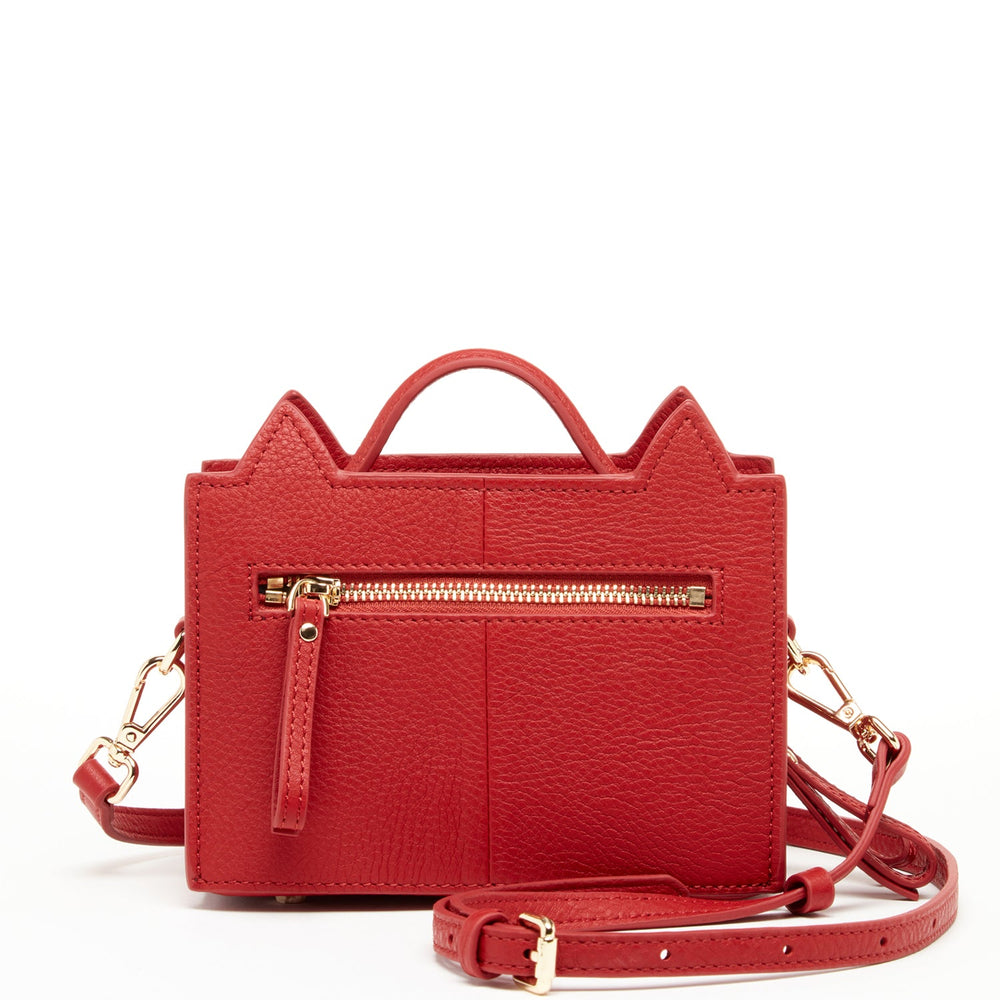 Leather Cat Bag Red Crossbody - ModeMagneet