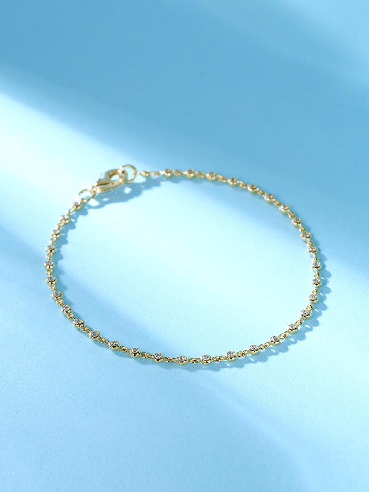 Diamond by the yard necklace, Bezel set with small diamonds - ModeMagneet