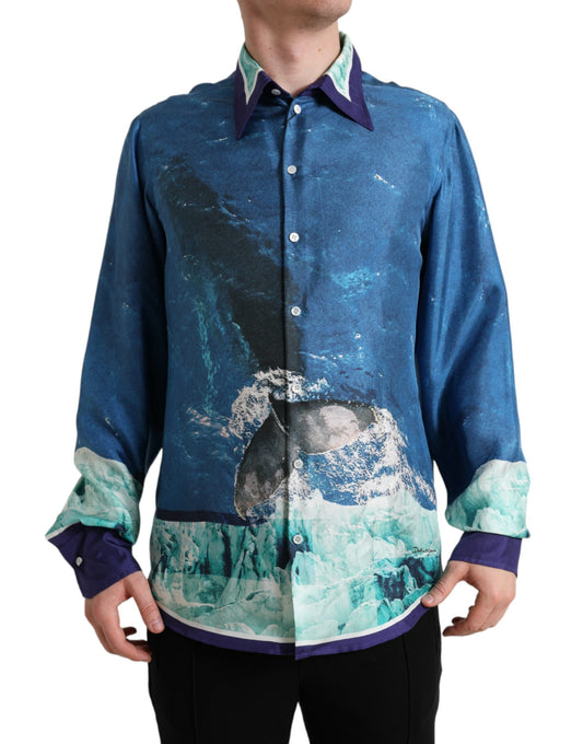 Dolce & Gabbana Elegant Ocean Print Silk Shirt