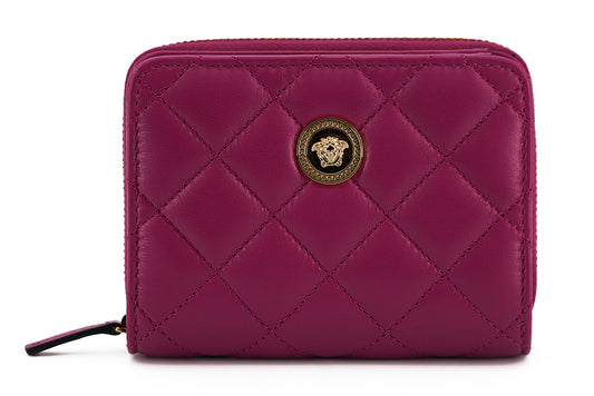 Versace Elegante lila gesteppte Lederbrieftasche